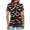 Dame Moteable Casual Kortermet Halloween-trykk Rund Hals Pullovertopp