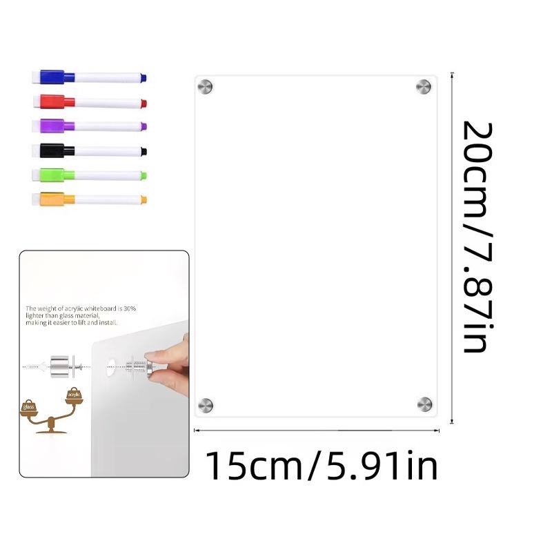 3D Magnetic Acrylic Erasable Note & Planner Board for Refrigerator