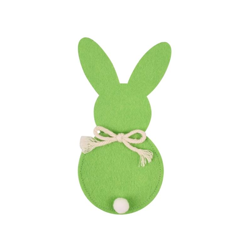 Cutlery Case Lovely Rabbit Cutlery Holder Cutlery Bag for Easter Christmas New Year Decor Non Woven Cloth Resuable 6PCS