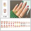 European & American Almond Shape Christmas Wearable Nails - 30 Detachable False Nails
