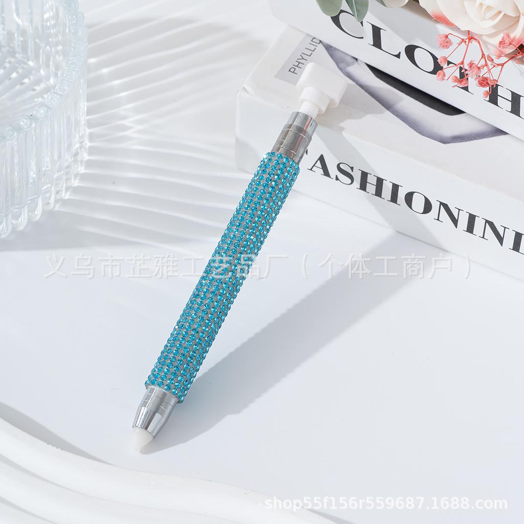 Diamond-encrusted nail art tools Double-head point pen wholesale Rotary push-pressing mud Sticky drill point pen Wave point drill pen