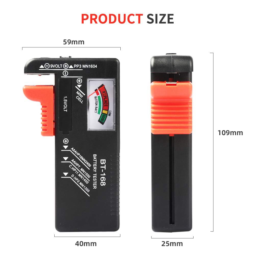 1pc BT-168 AA/AAA/C/D/9V/1.5V Batteries Universal Button Cell Battery Colour Coded Meter Indicate Volt Tester Checker BT