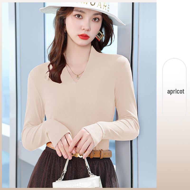 

Women s Black V-neck Faux Cashmere Base Layer Top - Elegant, Slimming Autumn Outerwear for Small Suits L 100-108 lbs хаки