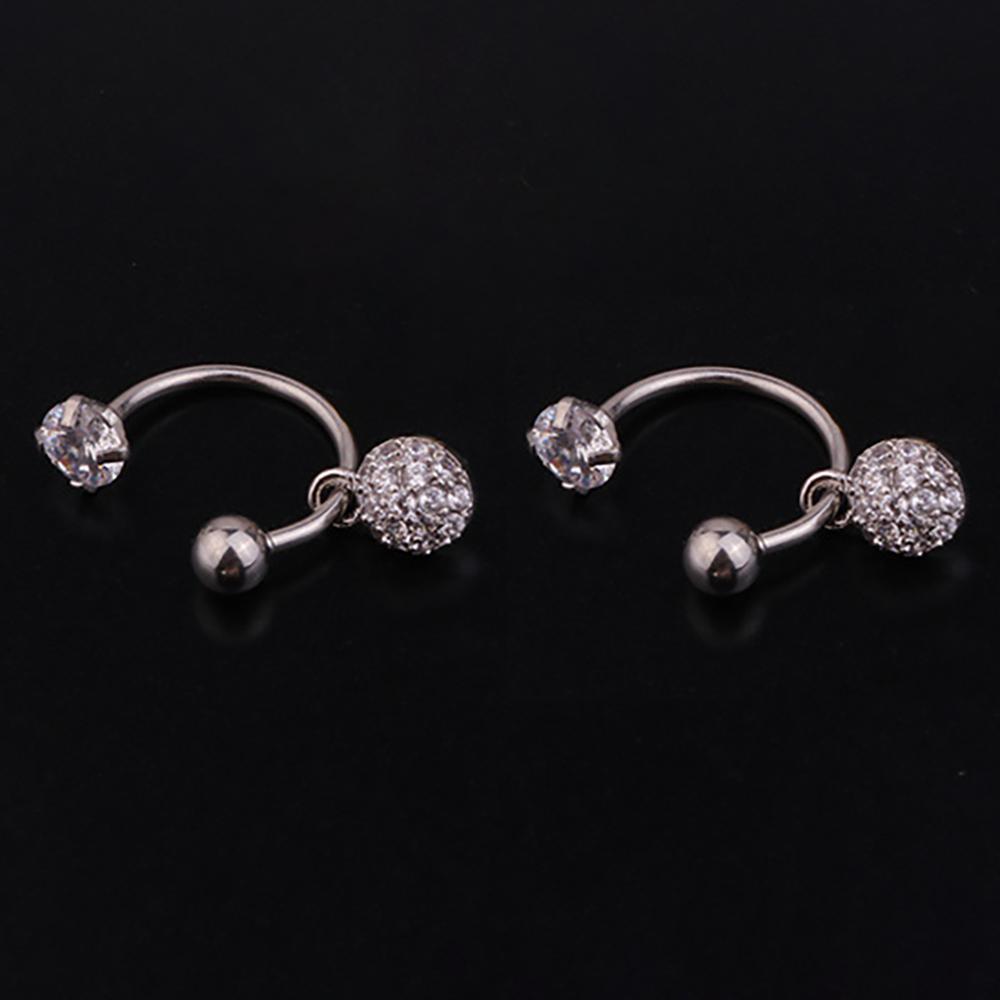 1 Pair Stainless Steel Mini CZ Drop Earring Women Moon Flower Tragus Cartilage Helix Hoop Conch Rook Daith Lobe Piercing Jewelry