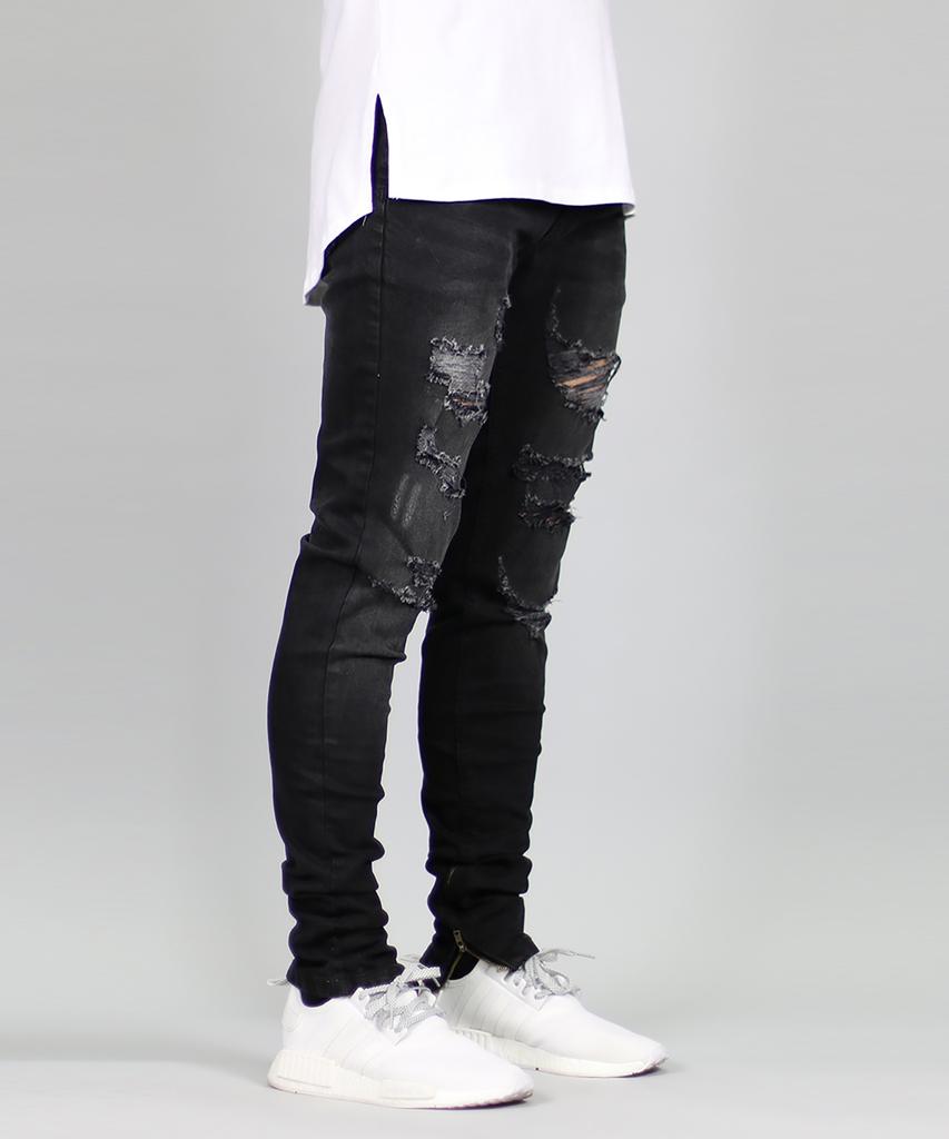 Haipeodenim Black Gao Zipper Jeans