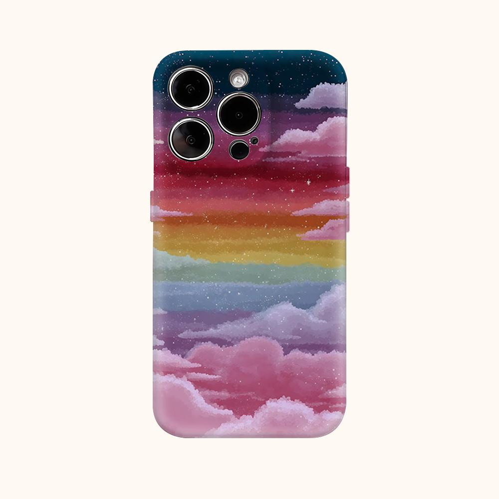 Pastel Starry Sky Cloud Phone Case for IPhone 17AIR 16E 16 15 14 13 12 11 17 Pro Max Plus Double-layer Back Cover