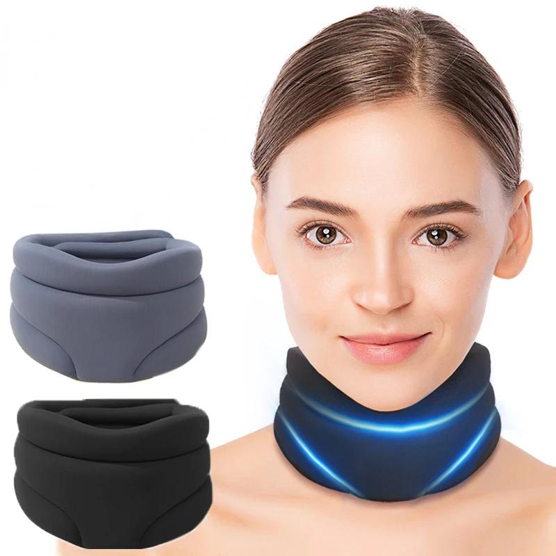 Neck Support Cervical Brace Adjustable Cervical Collar Soft Durable Foam for Relieve Cervical Pain Airplane Travel Nap Health
