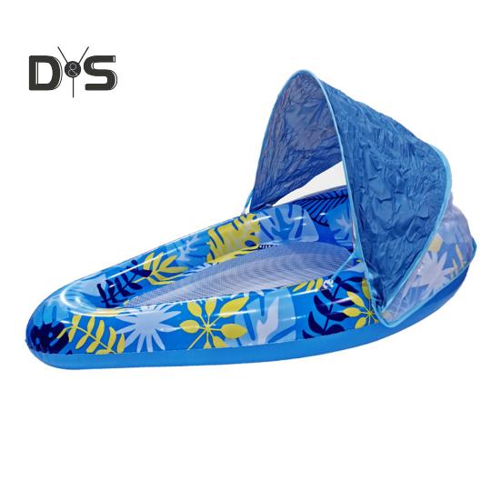 

Плавающий бассейн с навесом, надувной шезлонг для взрослых, плавательный бассейн, водное кресло, шезлонг для летних пляжных вечеринок, водных развлечений синий