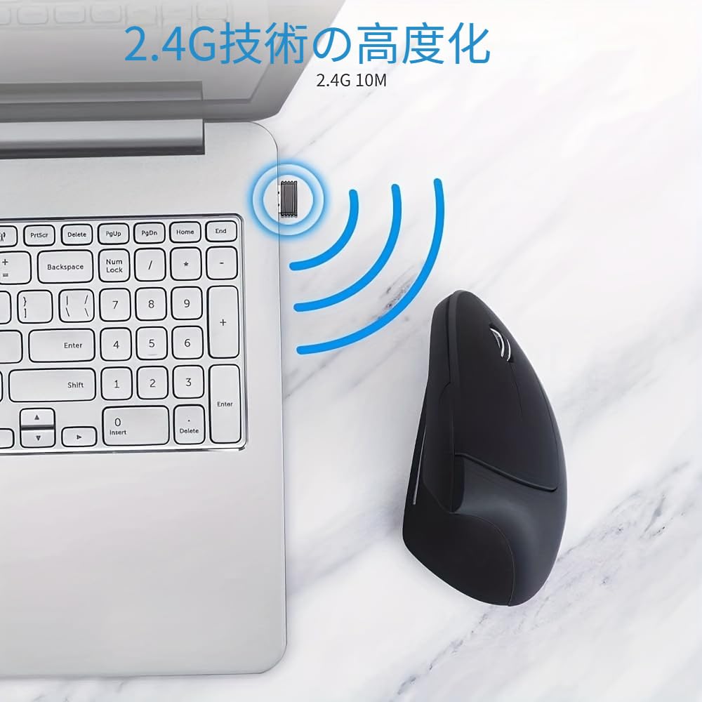 Bluetooth Dual USB Ergonomic Design for Remote Office Compatible with Windows and Mac Mouse, bluet00th, Quiet, 5-Button, Lightweight, 2.4 Connection,