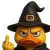 Wizard Duck Figurine Resin Middle Finger Ducks Tabletop Centerpiece Halloween Collectible Ornament for Home Decor