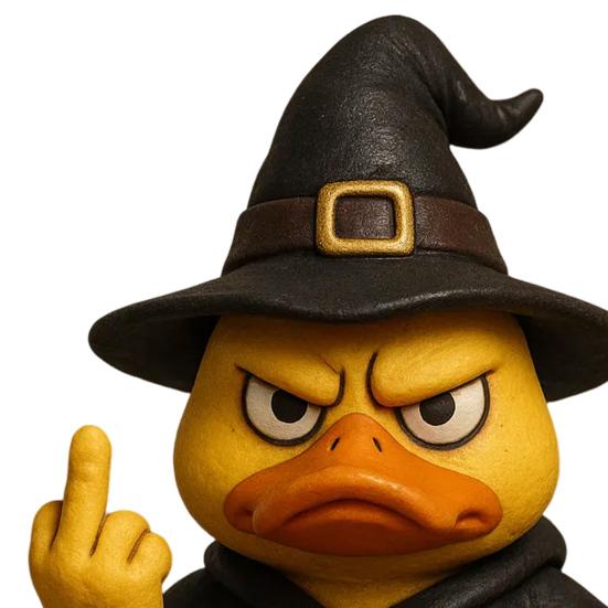 Wizard Duck Figurine Resin Middle Finger Ducks Tabletop Centerpiece Halloween Collectible Ornament for Home Decor