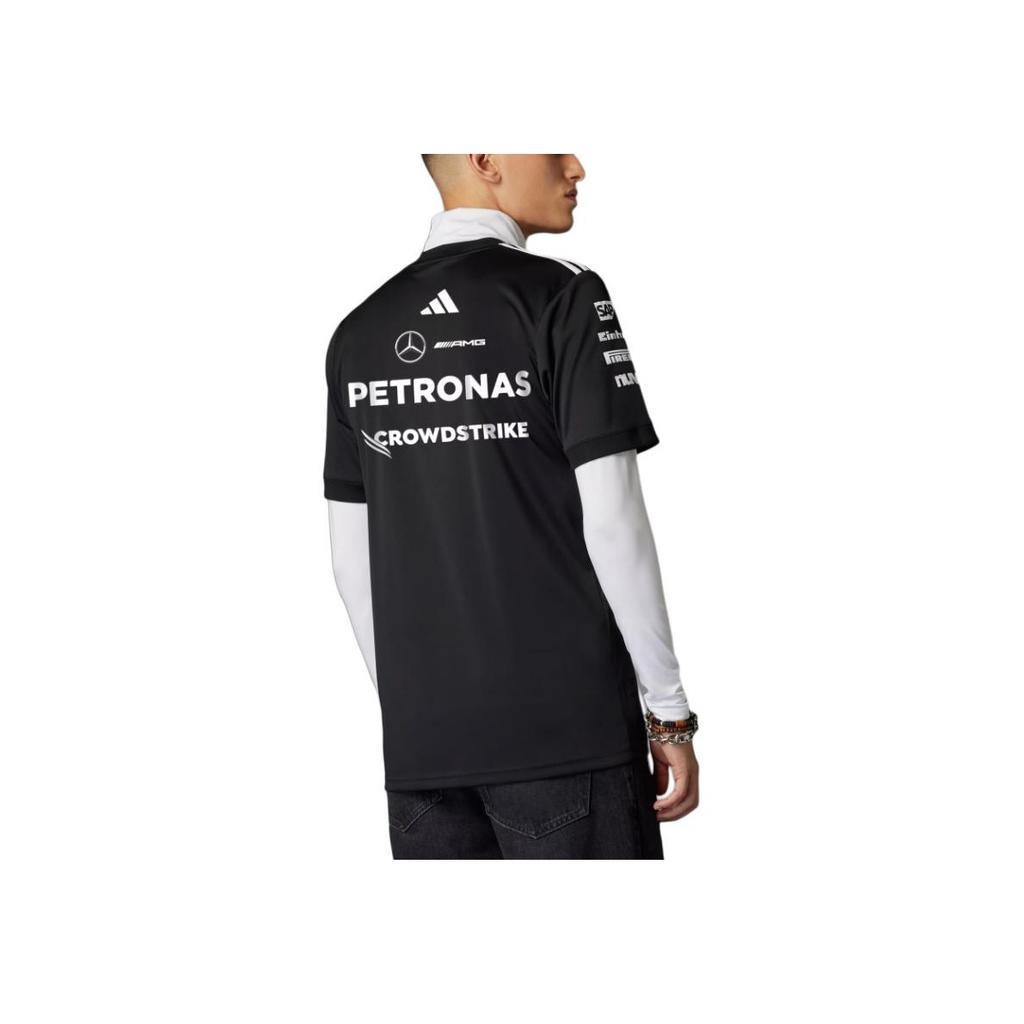 adidas X Mercedes-Amg Petronas F1 Collaboration Team Ss25 Bequemes Vielseitiges Weiches Kurzarm-T-Shirt Herren Tops Schwarz JW5361