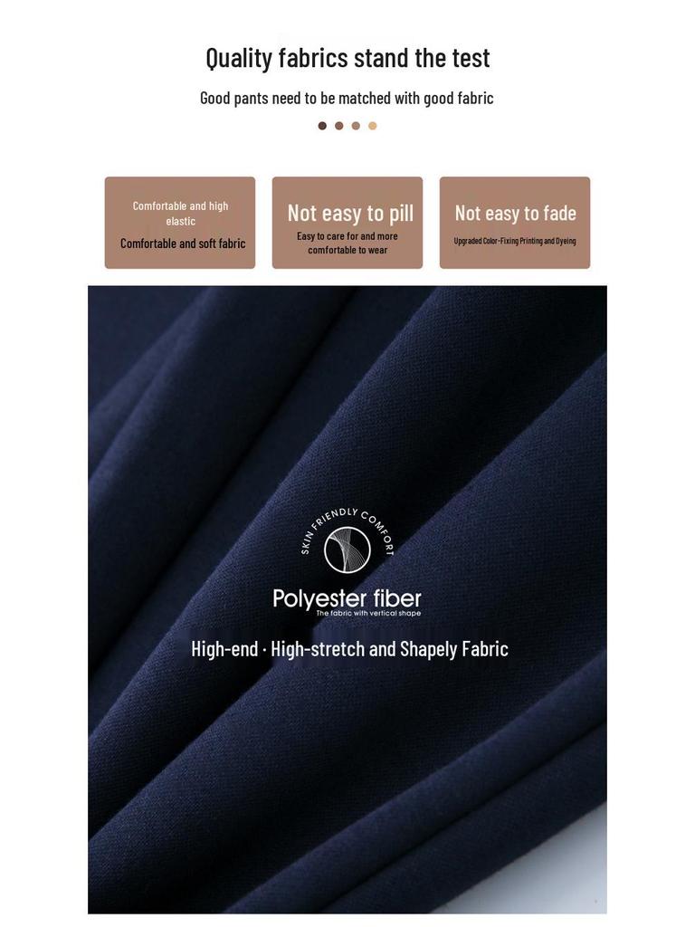 Spodnie damskie z wysokim stanem, elastyczne, z prostą nogawką - Kolekcja Wiosna/Jesień 2024, Dostępne w dużych rozmiarach, Idealne dla mam w średnim wieku i do noszenia na co dzień