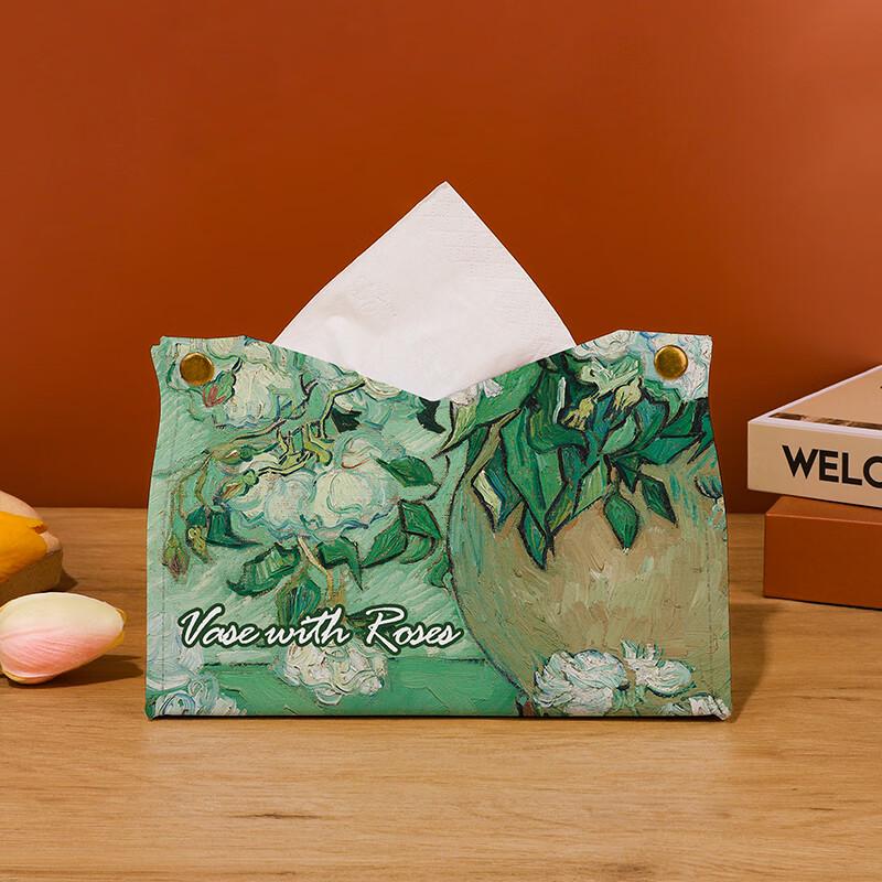 Luxury Van Gogh Rose Oil Painting Tissue Box