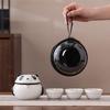Creative Panda Travel Tea Set Portable Kuaike Ceramic Three Cups Cute Gift Box Company White-collar Business Gifts