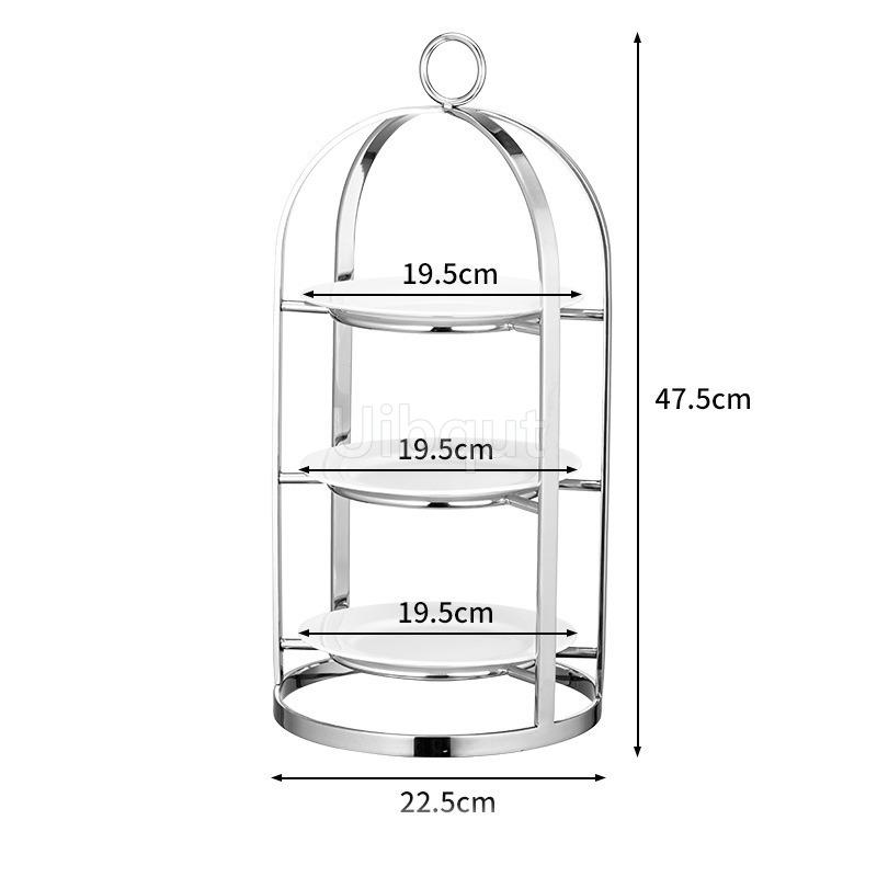 Stainless Steel Creative 3 Layer Afternoon Tea Snack Tea Desserts Break Display Show Stand Pastry Cake Rack Dessert Tableware