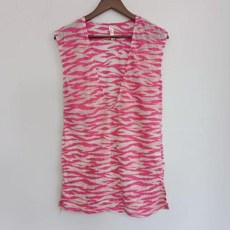 

Оригинальный заказ Новое поступление Женское летнее пляжное платье без рукавов на длинких бретелях с V-образным вырезом, жаккардовое легкое платье C780 Chop Sleeve Pink (Flaw) M