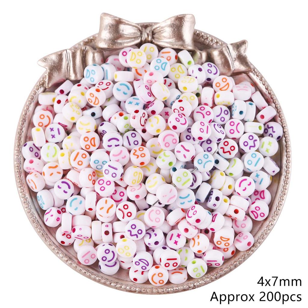 200Pcs Acrylic Flat Beads For DIY Necklace Bracelet Earrings Jewelry Making Craft Accessories