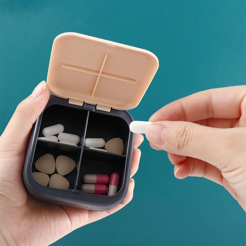 Travel Tool Four grid Organizer Pill Splitter Medicine Box Medicine Tablet Dispenser Pill Case