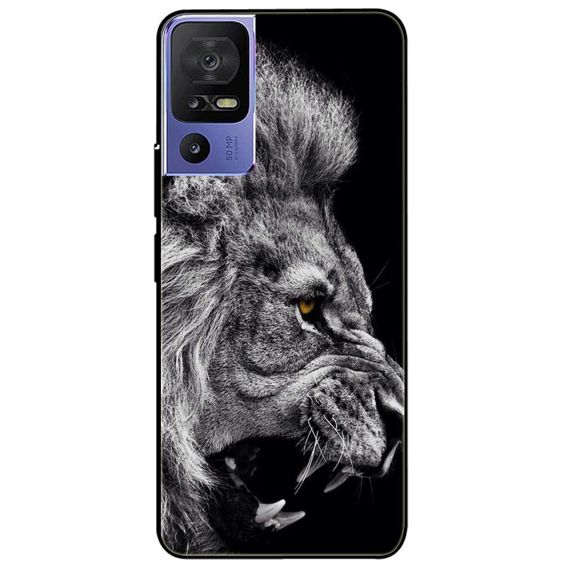 For TCL 40 SE Case 2023 Soft Silicone Protective Black Tiger Lion Funda Coque for TCL 40SE Covers TPU Bumper for TCL40se Paras