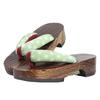 Geta in Dull Burnt Paulownia Wood for Girls [KYOETSU] (Japanese Clogs) (3 Khaki, measurement_18_point_0_centimeters)