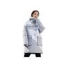 Li Ning Warm Hooded Loose Long Cotton Coat Men Outerwear Snow-Gray AFMP029-1