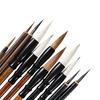 11Pcs Wood Writing Brushes Weasel Wool Hair Chinese Traditional Calligraphy Brush Set for Painting Pottery Ceramic Clay Writing