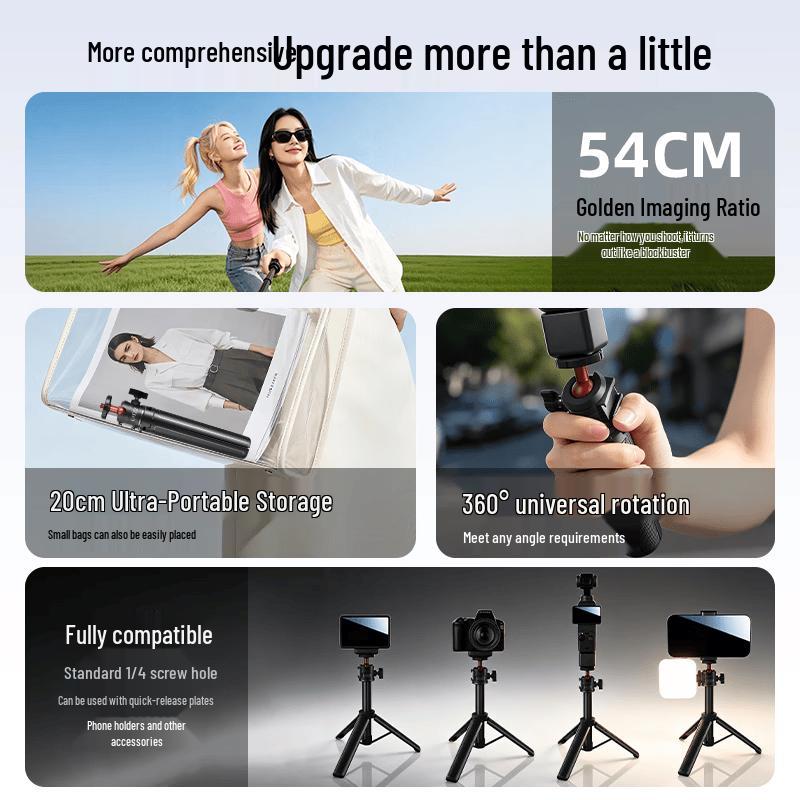 LATZZ Extendable Tripod Selfie Stick for DJI Pocket 3/4 & Insta360