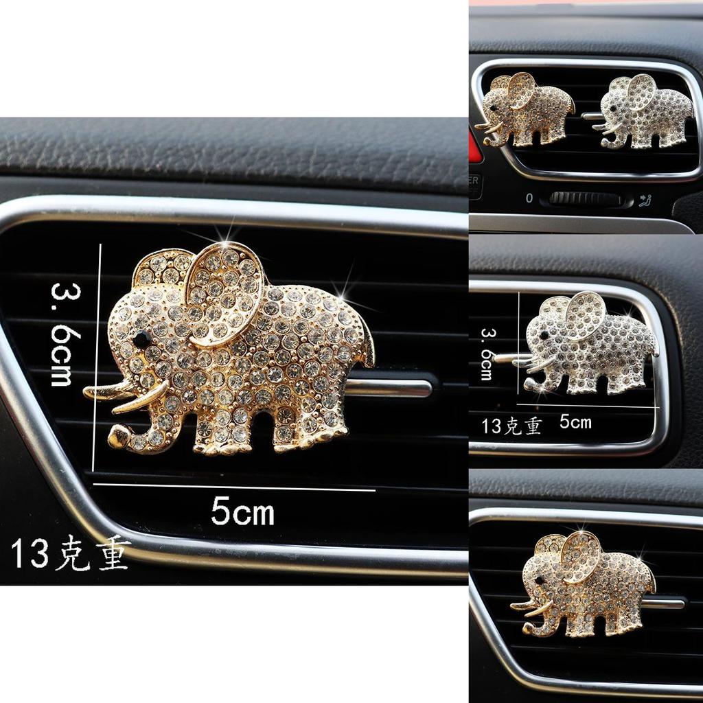 Cute Elephant Crystal Car Air Conditioner Vent Clip Fragrance