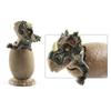 Mixed Dinosaur Egg Figurine Set with Base: T. Rex, Triceratops, Velociraptor