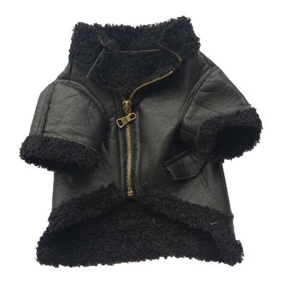 Dog Leather Jacket Cool Winter Warm Dog Pet Clothes for Home Outdoor and Parties