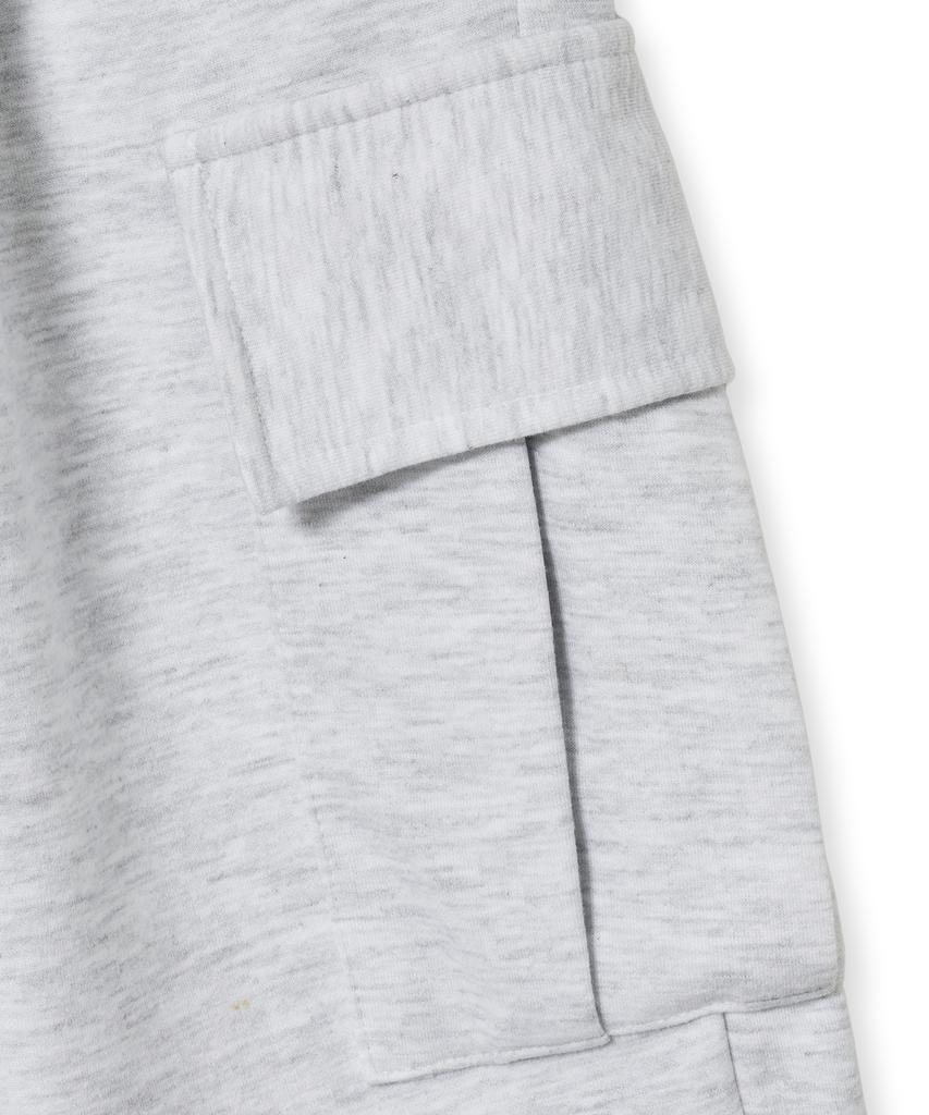LXT Pintuck Cargo Bermuda Heavy Sweatpants [White Melange]