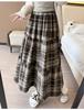 Women's High Waist Retro Plaid Skirt - Autumn/Winter 2026 Mid-Length Slimming and Trendy