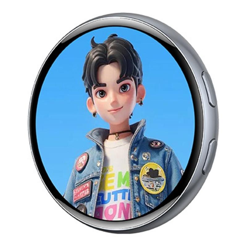 Personalisierbare Elektronische Anstecker Digitales LED Anime Pin mit Touch-Steuerung zum Hochladen von Fotos GIFs und Videos Geschenk für Fan P9YB