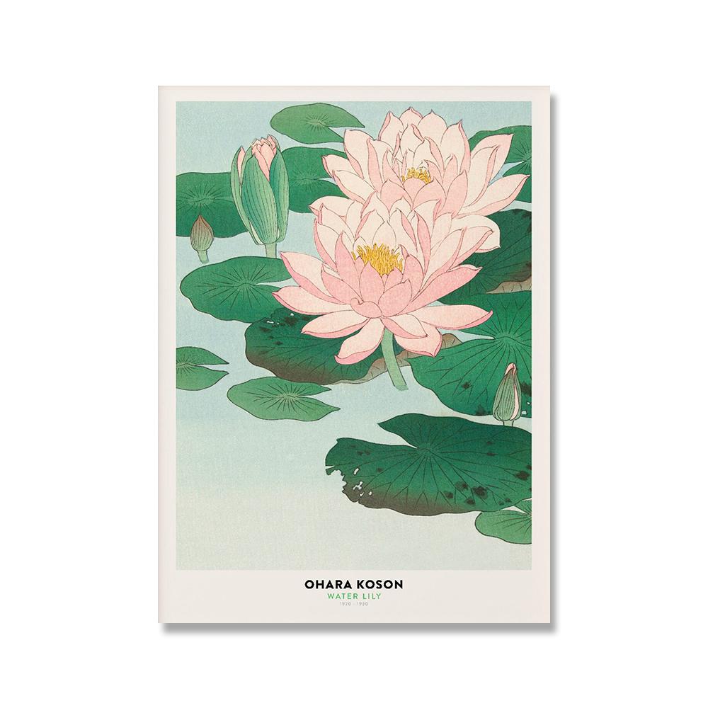 

Японская классическая живопись Искусство Печать на холсте Винтаж Хокусай Большая волна Охара Золотая рыбка Лотос Плакат Картины Гостиная Домашний декор 30x40cm No Framed