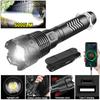 Waterproof Super Bright XHP160 LED Flashlight High Power Torch 5 Modes USB Rechargeable Lantern Emergency Spotlights