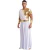 Herrekostyme Antikk gresk toga - Metallisk patchwork-kappe med korte ermer og hansker for Halloween/romersk cosplay
