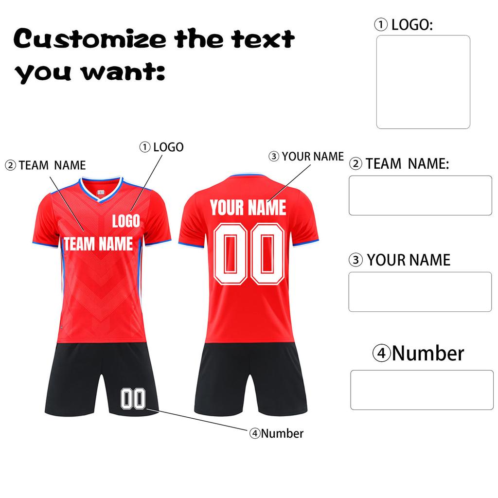 Personalisierte Shirts Kit Herren Mädchen mit Namen Nummer benutzerdefinierte Fußballtrikots für Jungen Trainingsanzug