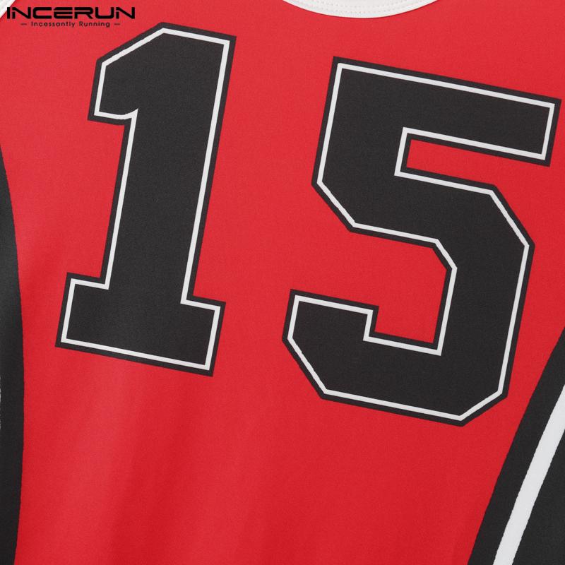 INCERUN Men Sleeveless Stitching Letter Print Briefs Bodysuits Fitted Jumpsuits Underwear