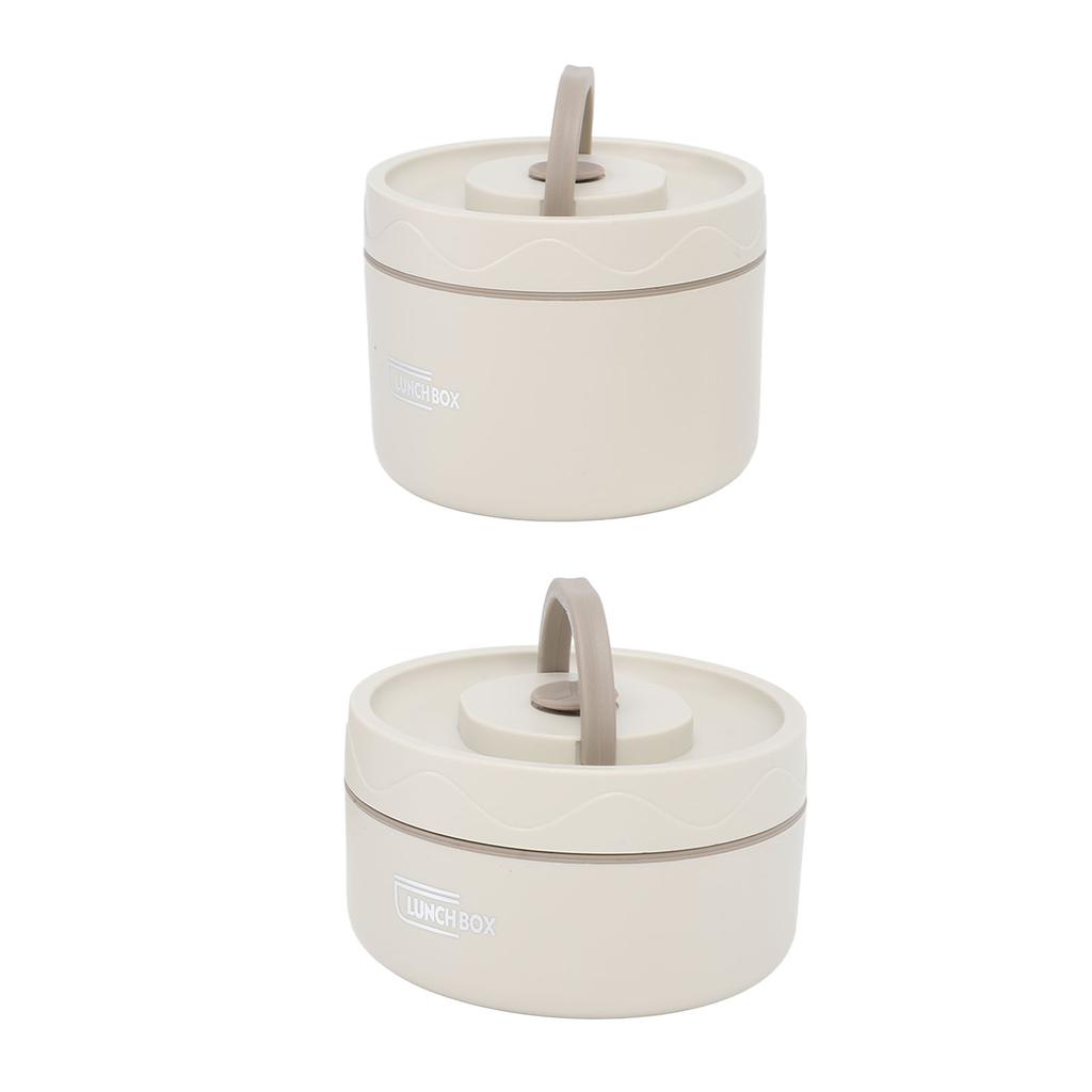 Insulated Lunch Container 304 Stainless Steel Sealed Multifunction Portable Round Thermal Bento Box with Thermal Bag