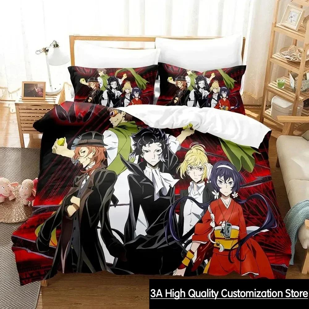 Anime Bungo Stray Dogs Bedding Set Boys Girls Twin Queen King Size Duvet Cover Pillowcase Bed boys Adult Home Textileextile