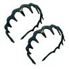 2Pcs Women Headband Faux Pearls Decor Anti-slip Teeth Hair Hoop Lightweight Elastic Hair Accessory Daily Wear