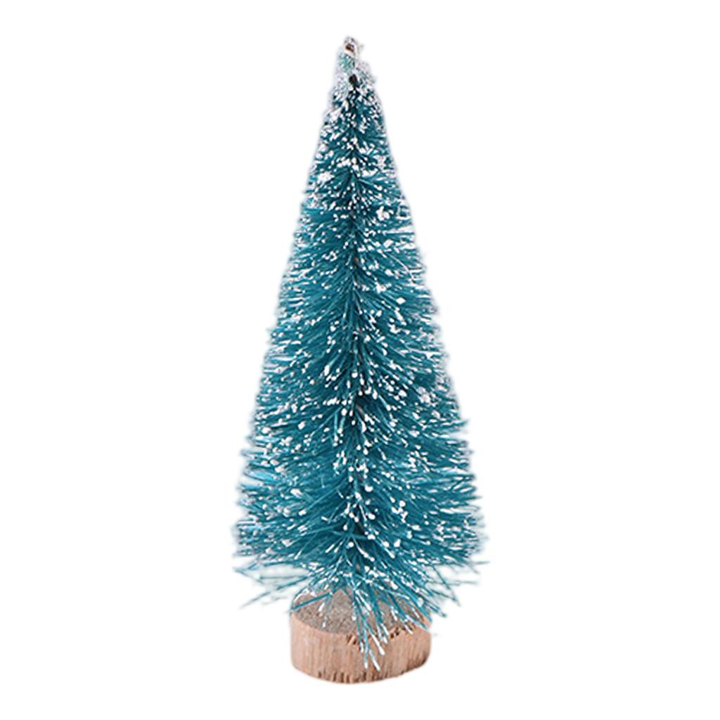 Universal Christmas Tree: Miniature Artificial Plastic Tree With Wooden Base - Holiday Desktop Decoration, Winter Snow Scene Decoration For Villages.