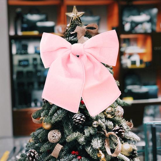 Yousheng Christmas Tree Bow Pendant Velvet Bow Topper Wreaths Doors Decor Wire-Reinforced Edges Gift Bows Holiday Decoration