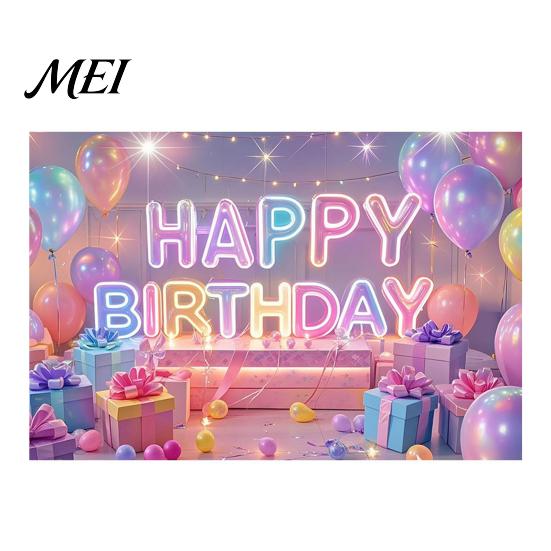 Birthday Celebration Banner Happy Backdrop, Party Photo Background Cloth for Celebration, Double-sided Printed Bunting Flag Decor Kids Women, Supplies