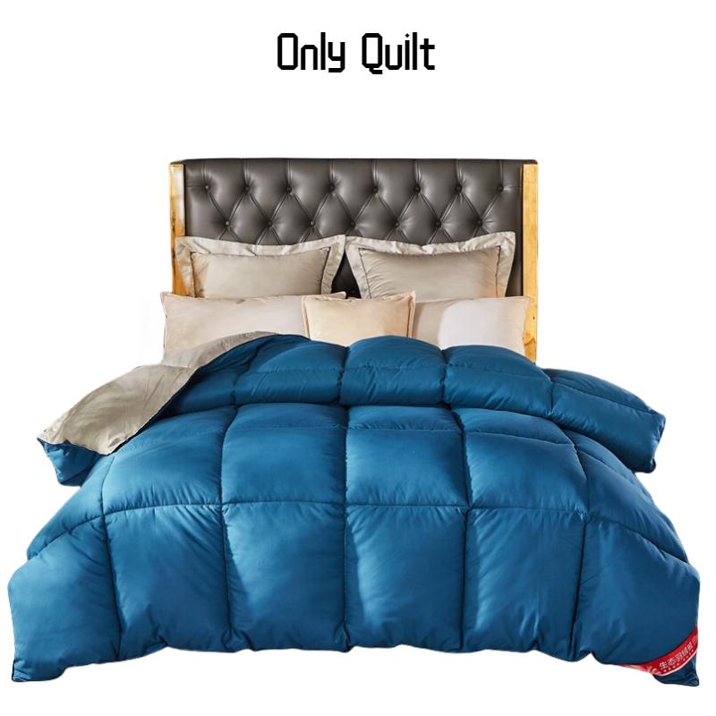 

Duvet Solid Color Thickened Warm Goose Down Filling Quilt Natural Blanket Winter 200*230cm/78.74*90.55in синий