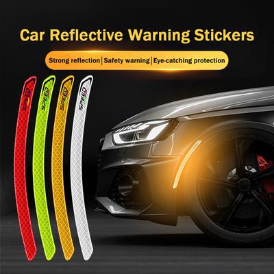 2Pcs Reflective Car Wheel Arches Safety Warning Sticker Mark Car Stickers Tape Reflective Strips Exterior Accessories