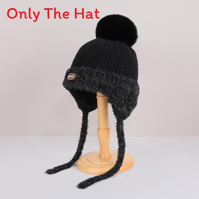 Childrens Fleece Lined Beanie With Cotton Material For Winter Outdoor Warmth And Comfort Black