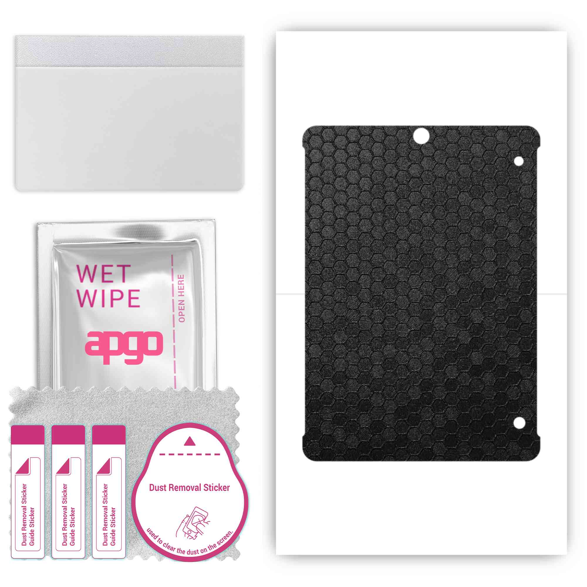 

apgo skin sticker film foil vinyl for the BACK compatible with Samsung Galaxy Tab S2 9.7, scratch-resistant, easy to install - Black Honeycomb