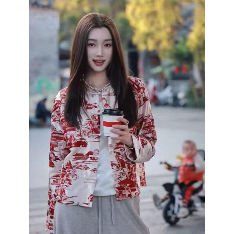 

Встречный вывод Хвост Заказ Новый Китайский Стиль Национальный Стиль Красный Короткий Костюм Тан Женский Модный Стильный Уникальный Супер Милый Топы Red Print Outwear S